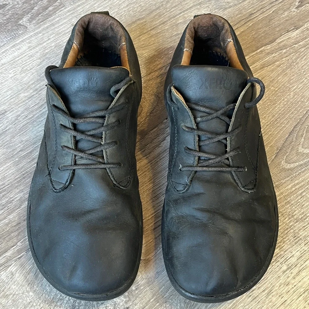 Xero Shoes Glenn Mens 8 Oiled Black Leather Barefoot Casual Oxford Shoes CY07-12